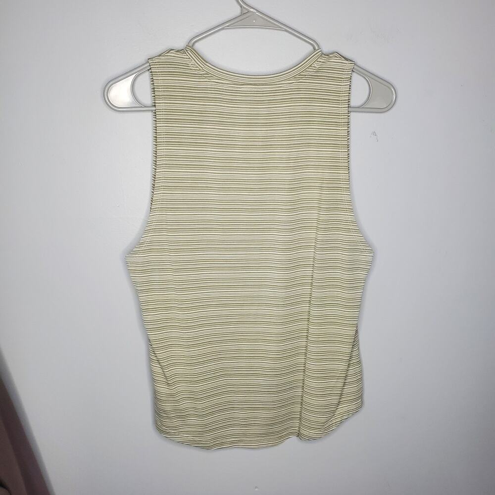 Athleta Cloudlight Striped Muscle Tank Top Stripe Sage Green Athletic XS - Picture 7 of 9